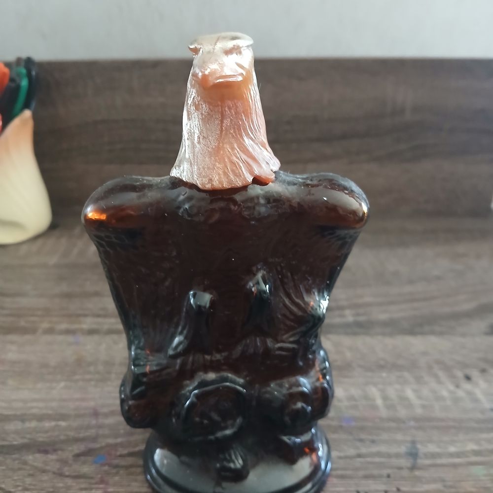 Eagle Shaped Brown Glass Bottle